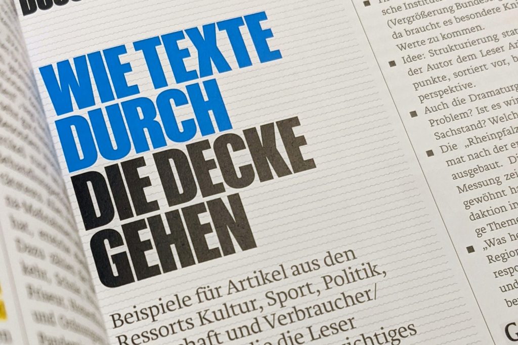 Lesewert: Wie Texte durch die Decke gehen. 