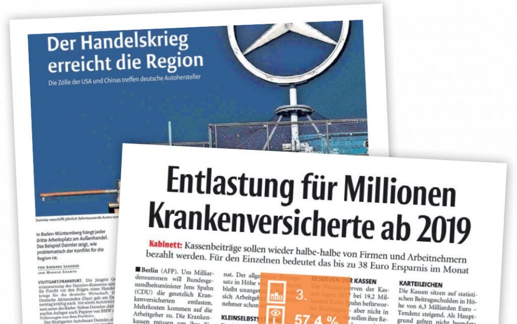 Lesewert-Beispiele der Stuttgarter Zeitung und Neuen Westfälischen.