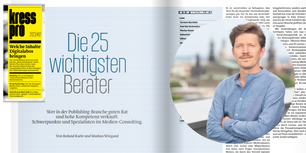 Mit gutem Rat – Ludwig Zeumer ist einer von 25 Top-Beratern der Medienbranche